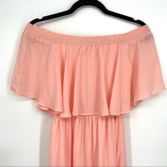 NWT Show Me Your Mumu Frosty Pink Hacienda Maxi Dress NWT Small off shoulder - Picture 2 of 11